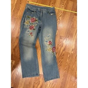 Women's Size 12 Floral, Lace And Sequin Jeans